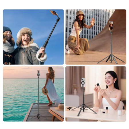 Ulanzi SK-21 - mini statyw i selfie stick 2w1 do smartfona, MagSafe - przykład użycia
